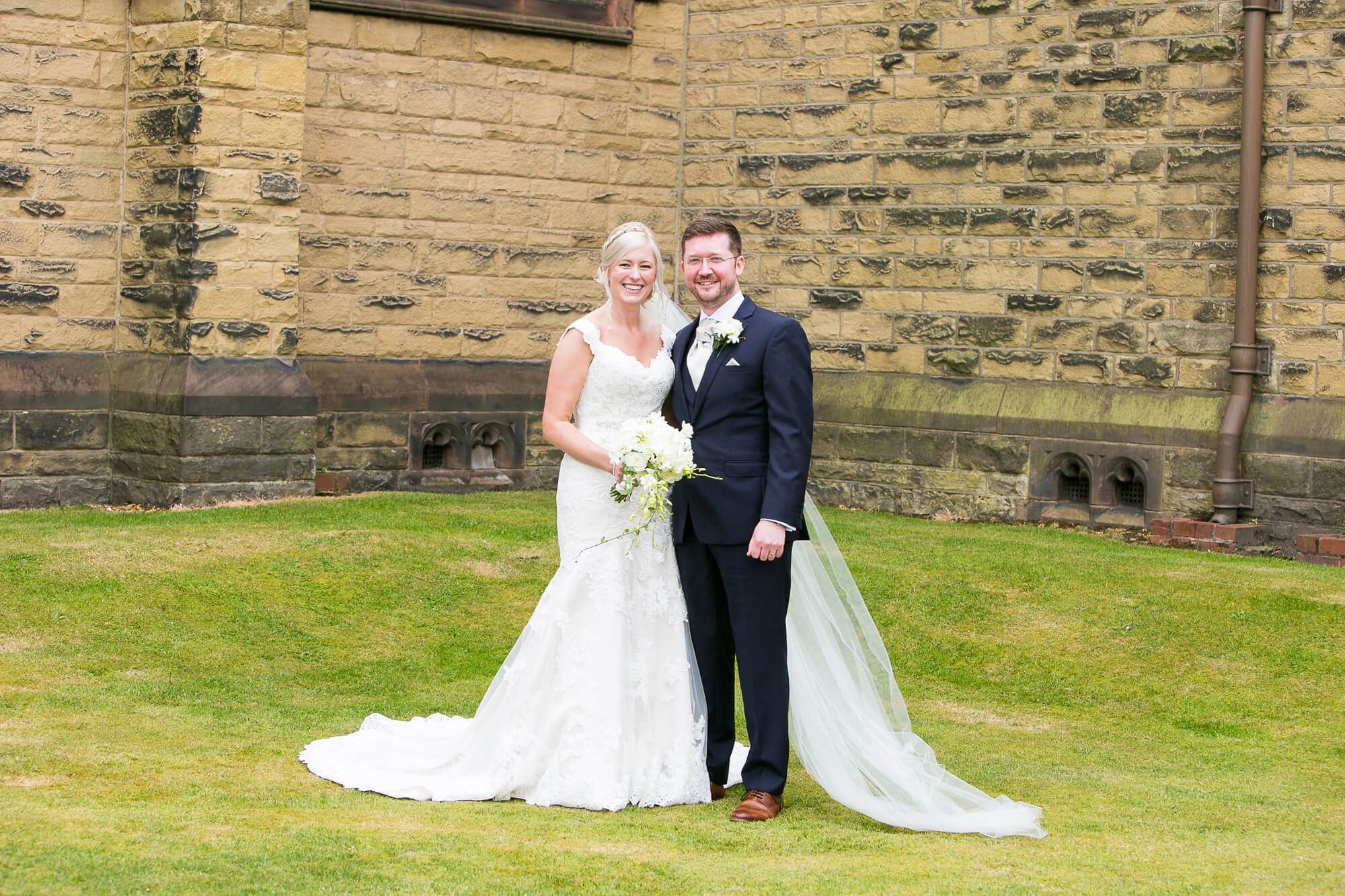 colour photo bride & groom Lytham St Annes
